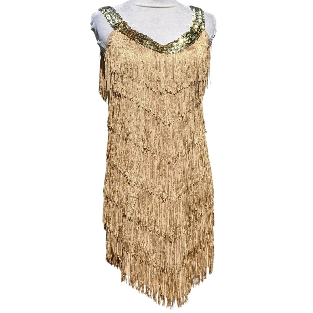 Gold Fringe Dress